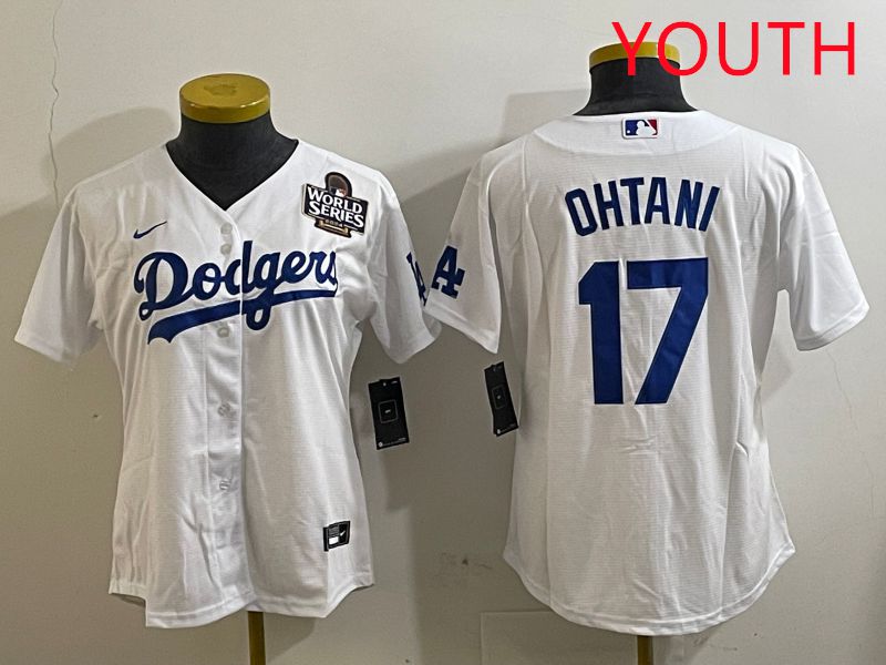 Youth Los Angeles Dodgers #17 Ohtani White Game 2025 Nike MLB Jersey style 3183